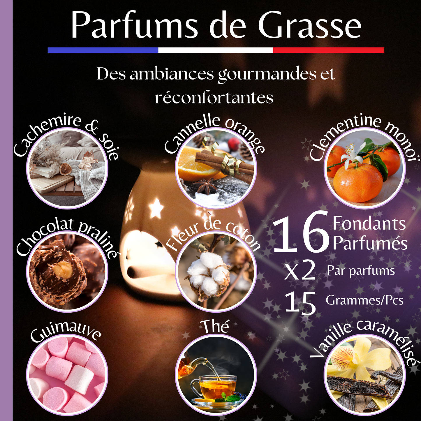 Coffret Cadeau Automne Hiver - Noël - 16Pcs - 240Grs - 1 Brule Parfum