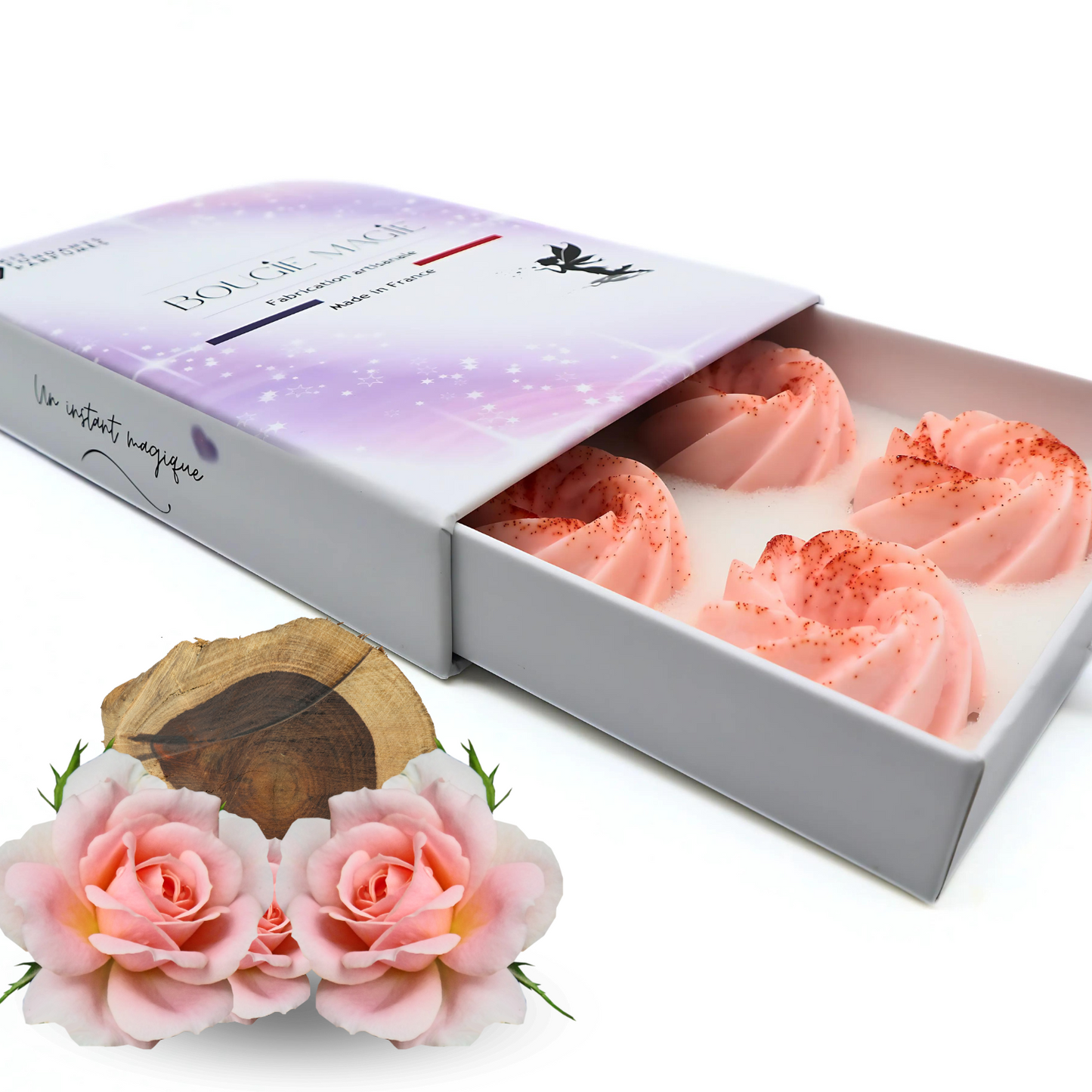 Coffret 6 fondants parfumés - Bois de rose